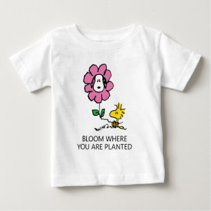 Camiseta De Bebé Cacahuetes Flor Snoopy & Woodstock