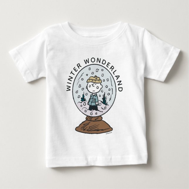 Camiseta De Bebé Cacahuetes | Globe de nieve Charlie Brown (Anverso)