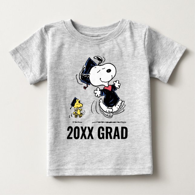 Camiseta De Bebé Cacahuetes | Graduación Snoopy & Woodstock (Anverso)