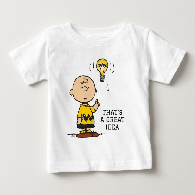 Camiseta De Bebé Cacahuetes | Idea de Charlie Brown sobre la bombil (Anverso)