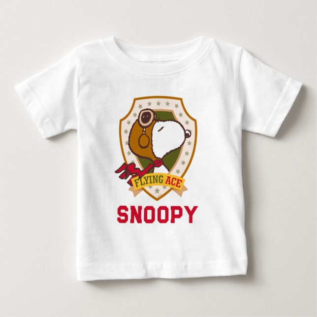 Camiseta De Bebé Cacahuetes | Insignia Snoopy Flying Ace (Anverso)