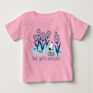 Camiseta De Bebé Cacahuetes   Jardín de flores Snoopy & Woodstock