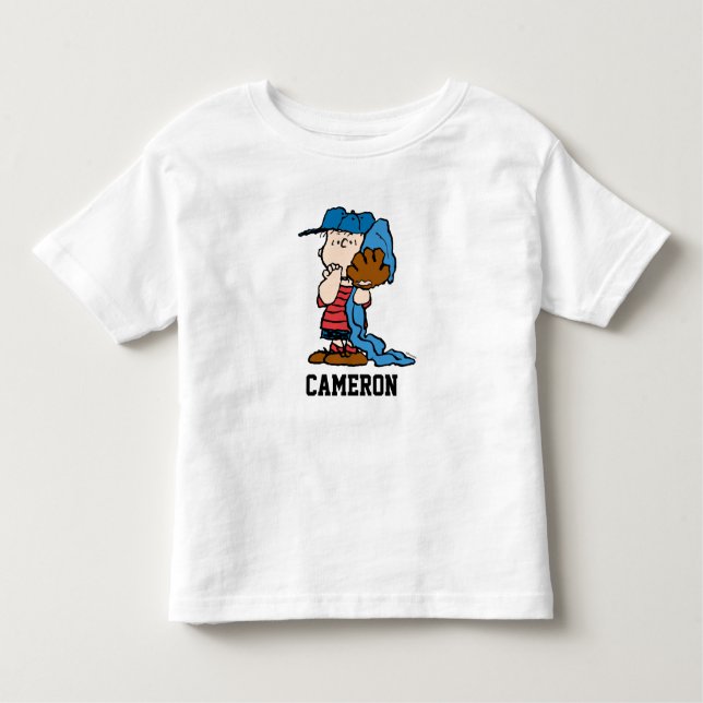 Camiseta De Bebé Cacahuetes | Linus En Su Engranaje De Béisbol (Anverso)