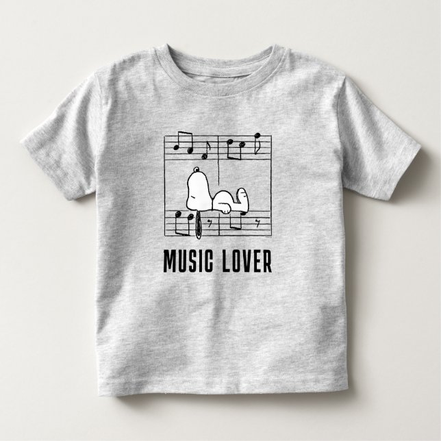 Camiseta De Bebé Cacahuetes | Notas musicales de Snoopy (Anverso)