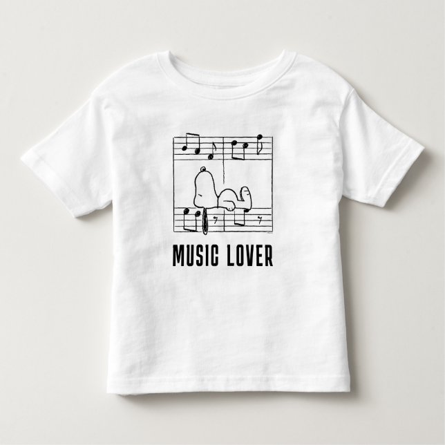 Camiseta De Bebé Cacahuetes | Notas musicales de Snoopy (Anverso)