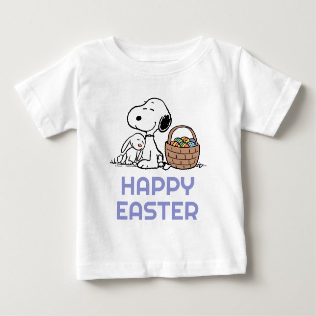 Camiseta De Bebé Cacahuetes | Pascua feliz Snoopy (Anverso)