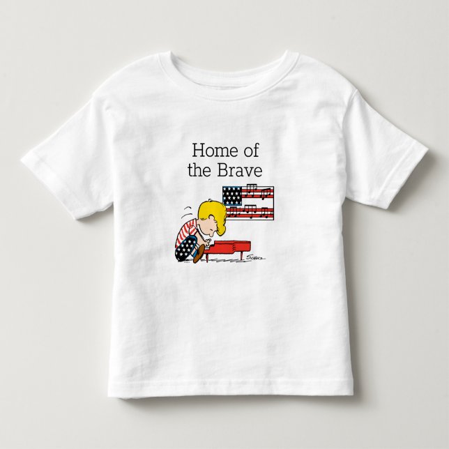 Camiseta De Bebé Cacahuetes | Patriótico Schroeder y su piano (Anverso)