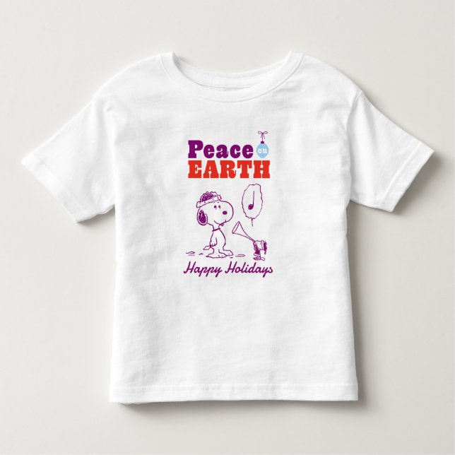Camiseta De Bebé Cacahuetes | Paz en la Tierra Snoopy y Woodstock (Anverso)