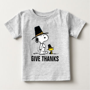 Camiseta De Bebé Cacahuetes   Peregrino Snoopy & Woodstock