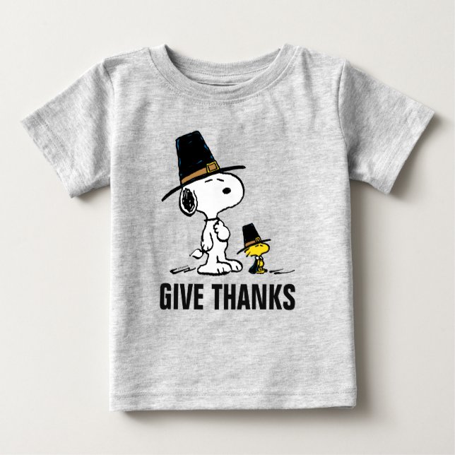 Camiseta De Bebé Cacahuetes | Peregrino Snoopy & Woodstock (Anverso)