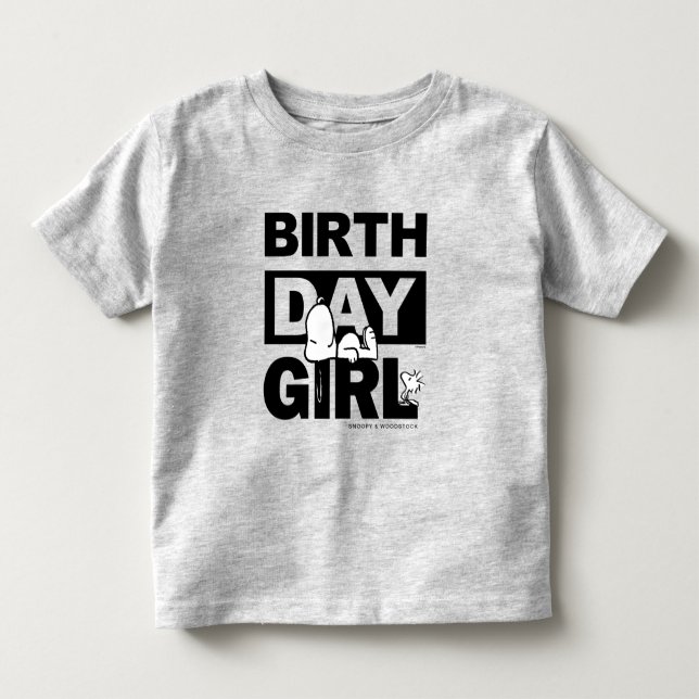 Camiseta De Bebé Cacahuetes Personalizados | Snoopy Cumpleaños Chic (Anverso)