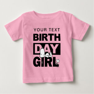 Camiseta De Bebé Cacahuetes Personalizados   Snoopy Cumpleaños Niña