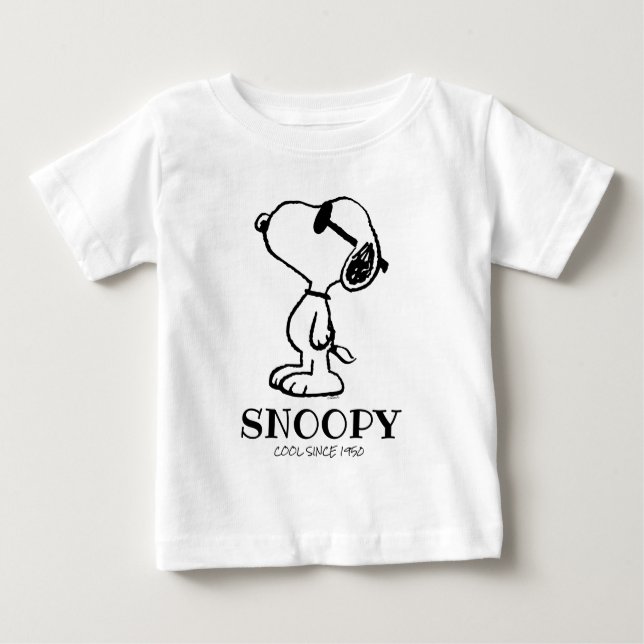 Camiseta De Bebé Cacahuetes | Ponder gafas de sol en Snoopy (Anverso)