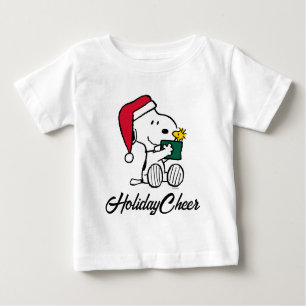 Camiseta De Bebé Cacahuetes   Regalo Snoopy Santa & Woodstock