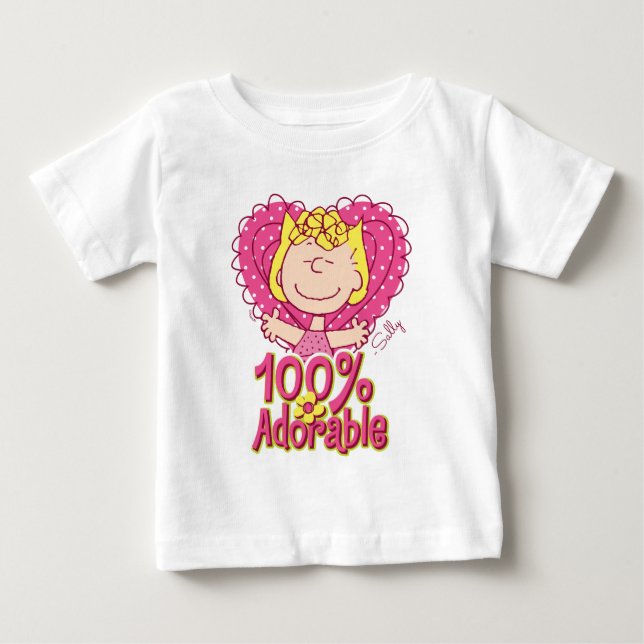 Camiseta De Bebé Cacahuetes | Sally 100% Adorable (Anverso)