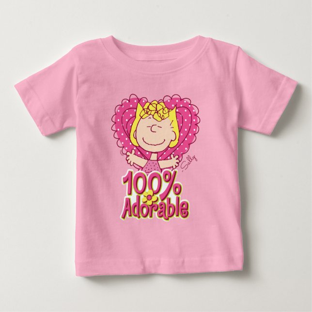 Camiseta De Bebé Cacahuetes | Sally 100% Adorable (Anverso)