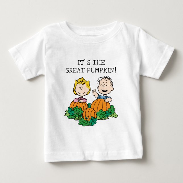 Camiseta De Bebé Cacahuetes | Sally & Linus en el campo de la calab (Anverso)