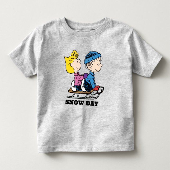 Camiseta De Bebé Cacahuetes | Sally & Linus Sled Riding (Anverso)