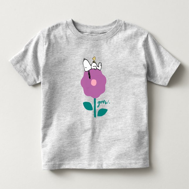 Camiseta De Bebé Cacahuetes | Silbato de flor de Snoopy y Woodstock (Anverso)