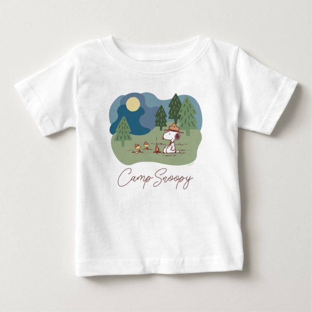 Camiseta De Bebé Cacahuetes | Sitio del campamento de Snoopy y Wood (Anverso)