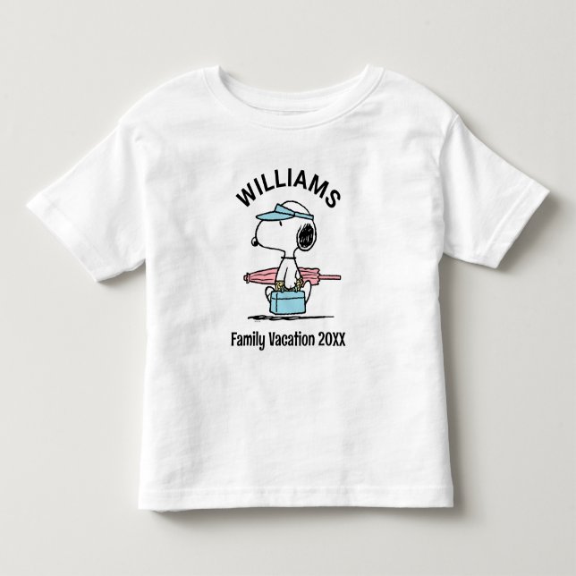 Camiseta De Bebé Cacahuetes | Snoopy Beach Walk Family Vacaciones (Anverso)