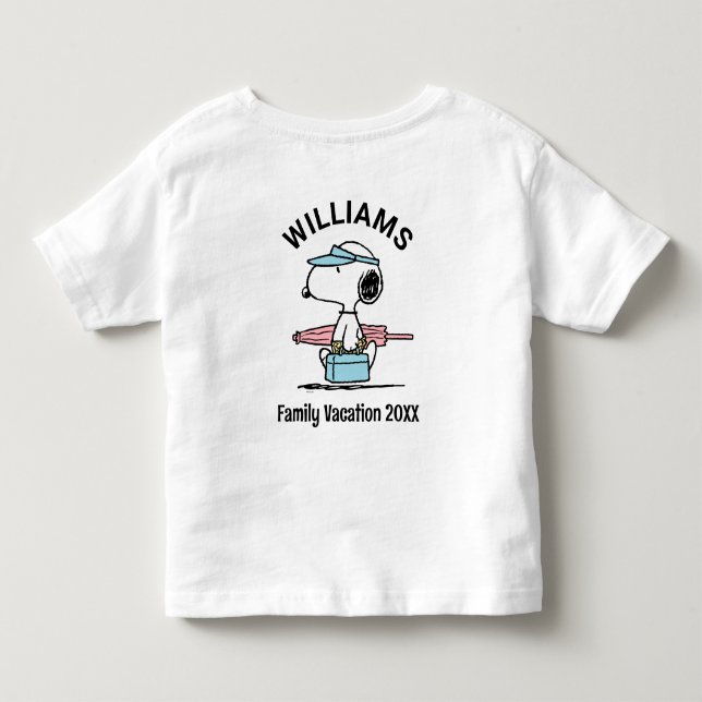 Camiseta De Bebé Cacahuetes | Snoopy Beach Walk Family Vacaciones (Reverso)