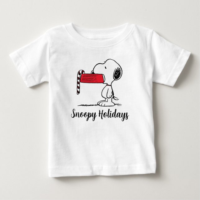 Camiseta De Bebé Cacahuetes | Snoopy Candy Cane Food Dish (Anverso)