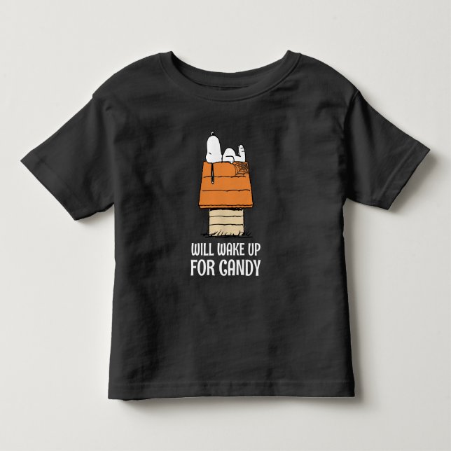Camiseta De Bebé Cacahuetes | Snoopy Despertará Por Candy (Anverso)