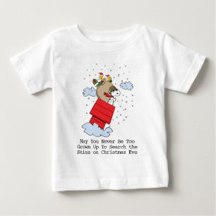Camiseta De Bebé Cacahuetes   Snoopy el hielo volador a los Navidad