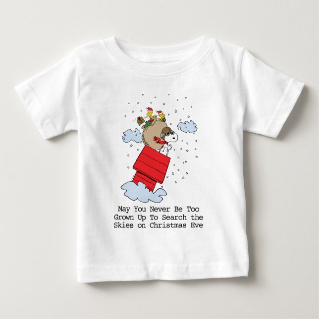Camiseta De Bebé Cacahuetes | Snoopy el hielo volador a los Navidad (Anverso)