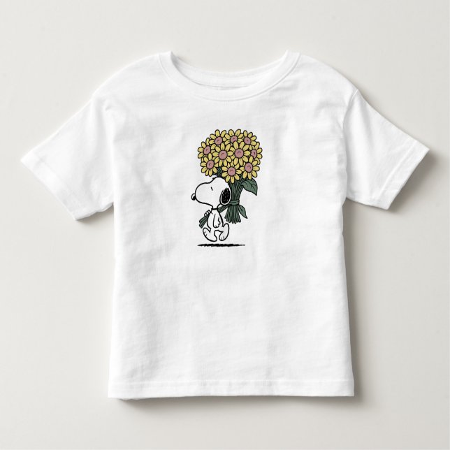 Camiseta De Bebé Cacahuetes Snoopy Flor Rosa-Margarita (Anverso)