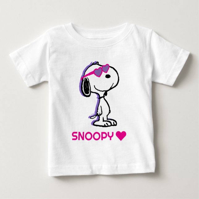 Camiseta De Bebé Cacahuetes | Snoopy Heart Sungafas (Anverso)