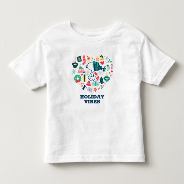 Camiseta De Bebé Cacahuetes | Snoopy Holiday Happiness Heart (Anverso)