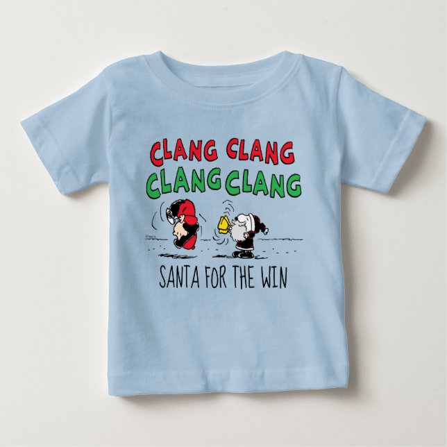 Camiseta De Bebé Cacahuetes | Snoopy Santa Claus y Lucy (Anverso)