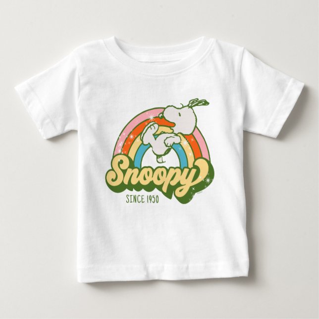 Camiseta De Bebé Cacahuetes | Snoopy Sparkle Rainbow (Anverso)