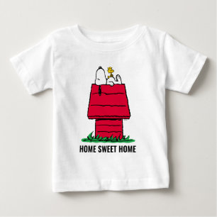 Camiseta De Bebé Cacahuetes   Snoopy & Woodstock Doghouse