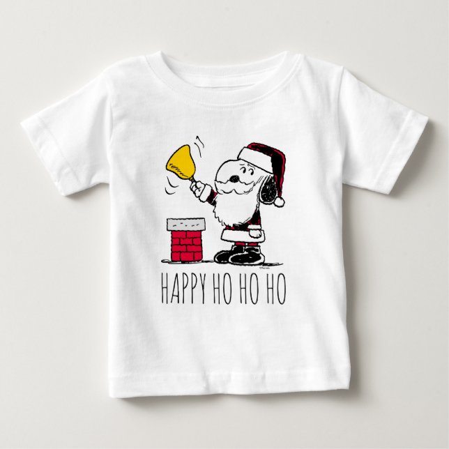 Camiseta De Bebé Cacahuetes | Snoopy & Woodstock Santa Bell Ringer (Anverso)