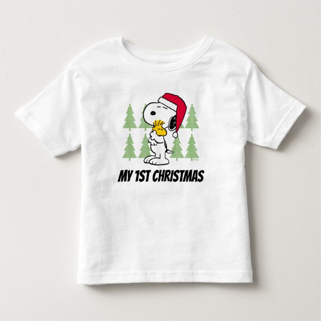 Camiseta De Bebé Cacahuetes | Snoopy & Woodstock Santa Claus Hug (Anverso)