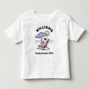 Camiseta De Bebé Cacahuetes   Vacaciones Snoopy Beach Family