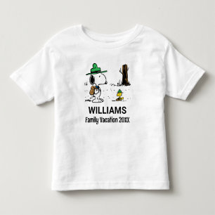 Camiseta De Bebé Cacahuetes   Vacaciones Snoopy & Woodstock Family