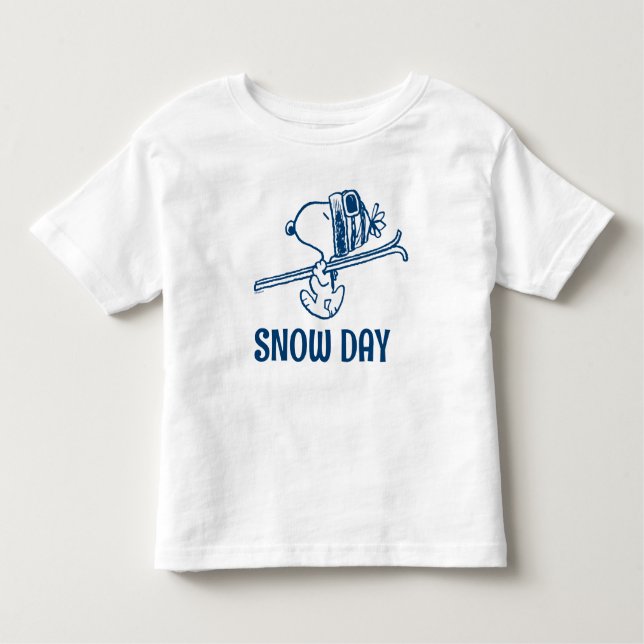 Camiseta De Bebé Cacahuetes | Viaje en Ski Snoopy | Añadir nombre (Anverso)