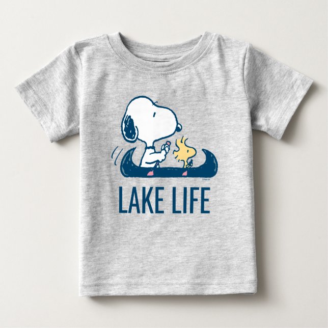 Camiseta De Bebé Cacahuetes | Vida útil del lago Snoopy y Woodstock (Anverso)