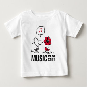 Camiseta De Bebé Cacahuetes   Woodstock Huele las flores