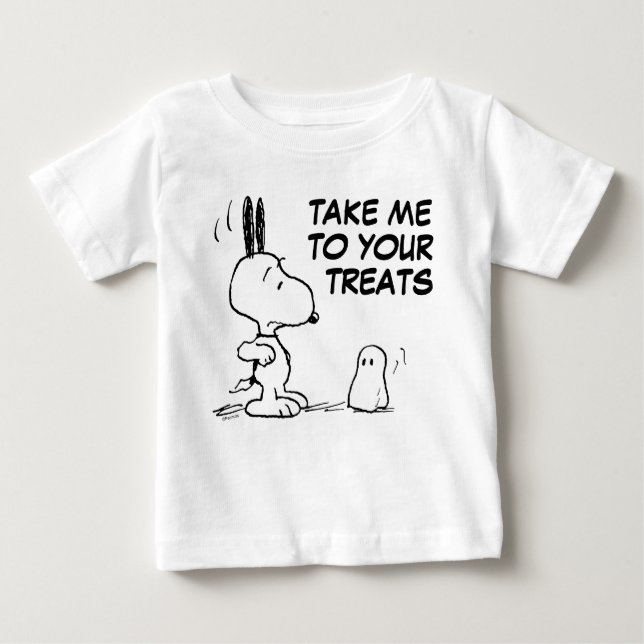 Camiseta De Bebé Cacahuetes | Woodstock Scares Snoopy (Anverso)