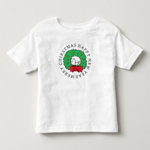 Camiseta De Bebé Cacahuetes   Wreath de Navidades Snoopy