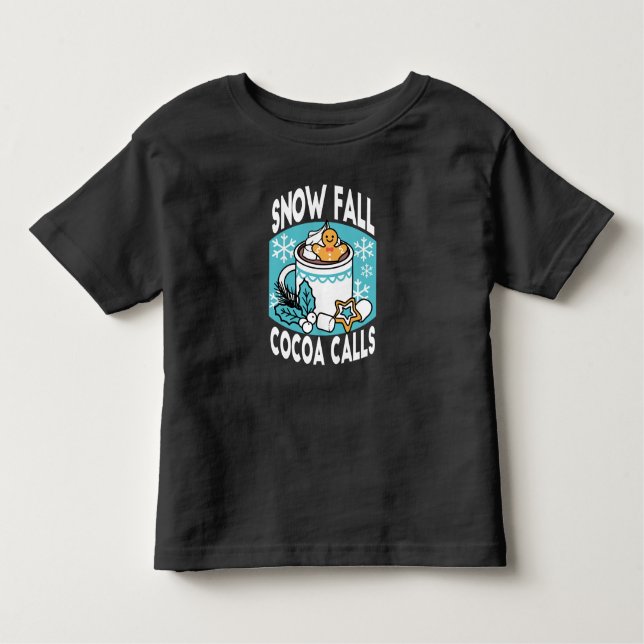 Camiseta De Bebé Cacao caliente y encanto invernal - Llamadas de ca (Anverso)