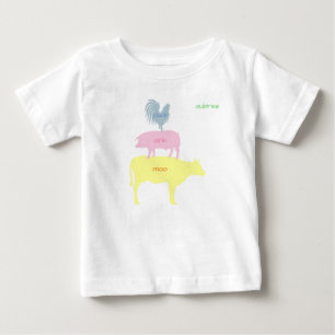 Camiseta De Bebé cacareo, gruñido, moo Personalizable