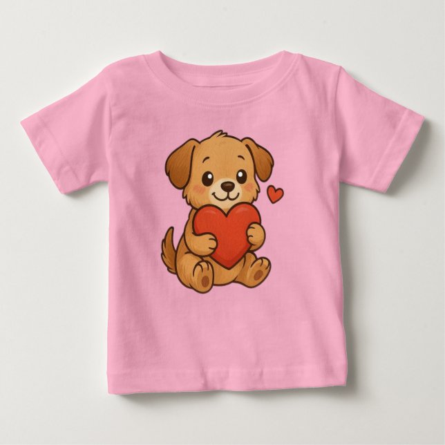 Camiseta De Bebé Cachorro adorable día de San Valentín (Anverso)