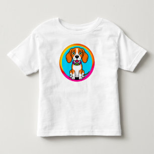 Camiseta De Bebé Cachorro Animado Adorable con Collar