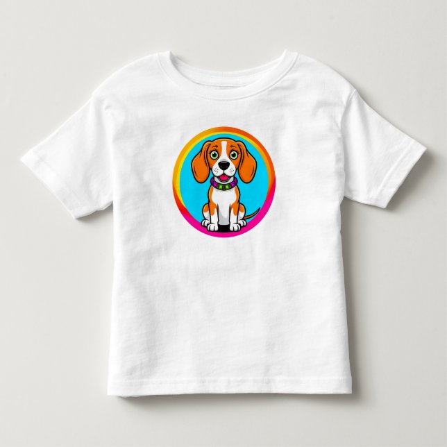 Camiseta De Bebé Cachorro Animado Adorable con Collar (Anverso)